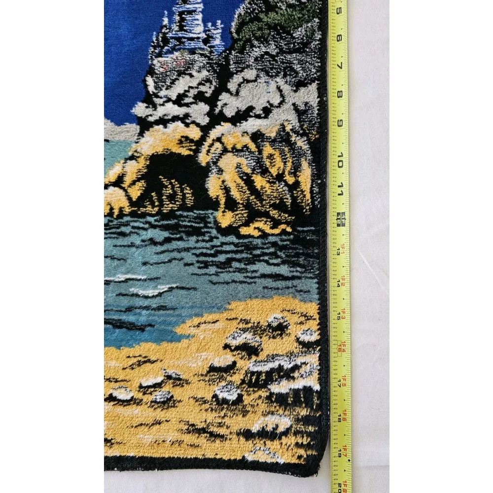 Vintage Tapestry Sailing Ship Barque Made In Italy Ramallah Trading New York